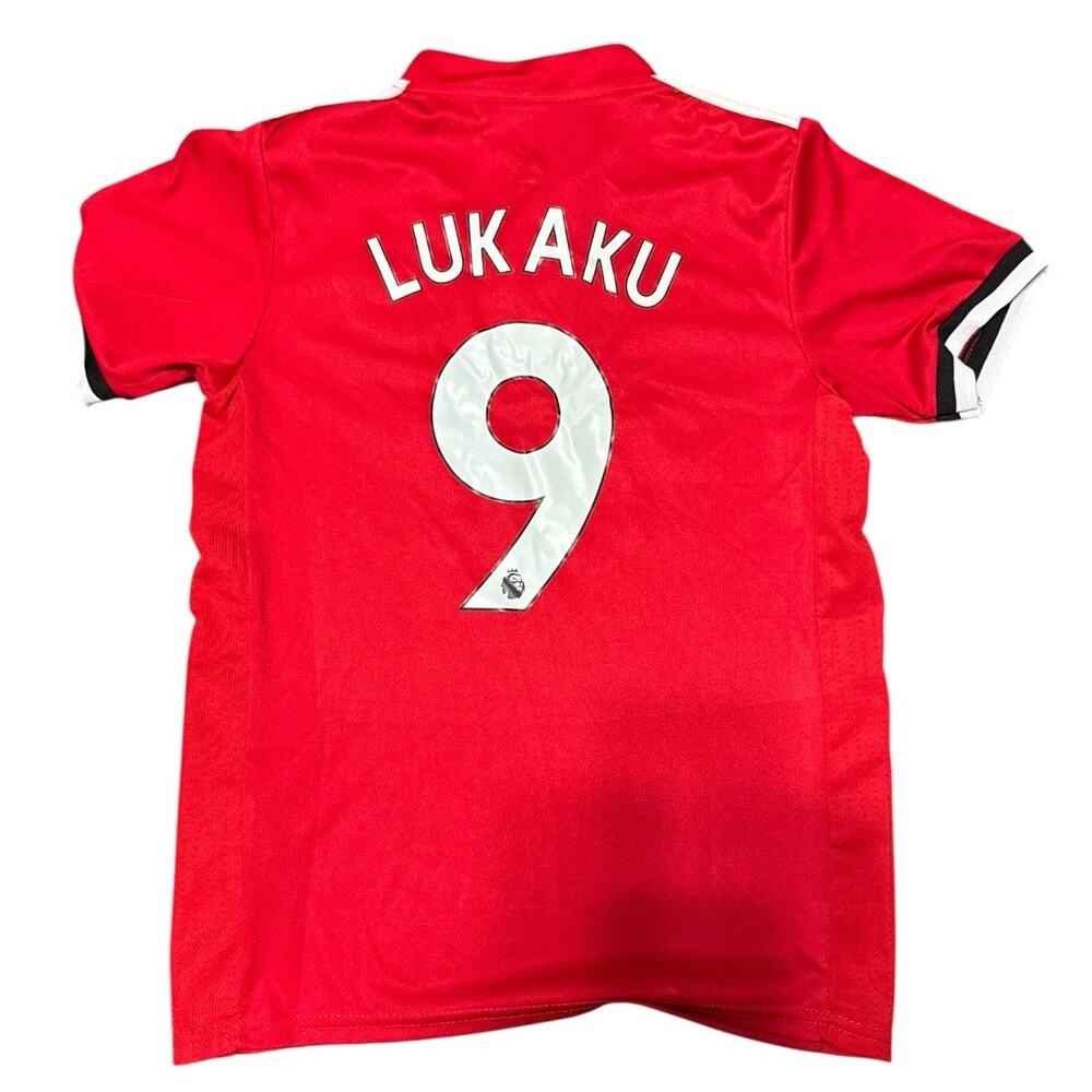 Adidas Manchester United Lukaku #9 Home Jersey Youth Size 24 (US Medium 7–8) Red